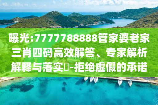 曝光:7777788888管家婆老家三肖四碼高效解答、專家解析解釋與落實?-拒絕虛假的承諾