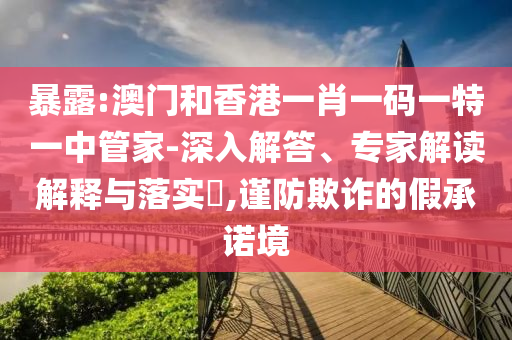 暴露:澳門和香港一肖一碼一特一中管家-深入解答、專家解讀解釋與落實(shí)?,謹(jǐn)防欺詐的假承諾境