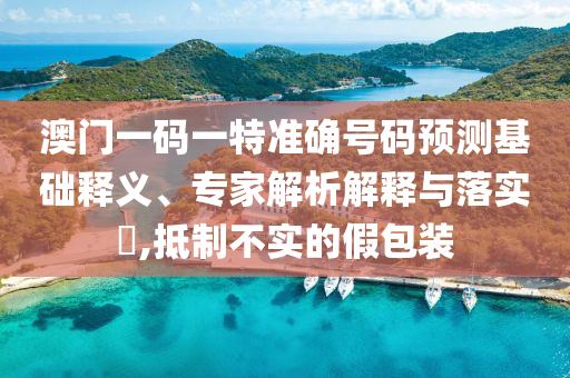 澳門一碼一特準(zhǔn)確號碼預(yù)測基礎(chǔ)釋義、專家解析解釋與落實(shí)?,抵制不實(shí)的假包裝