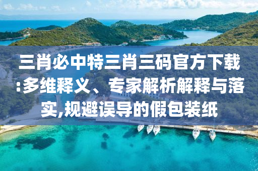 三肖必中特三肖三碼官方下載:多維釋義、專家解析解釋與落實,規(guī)避誤導(dǎo)的假包裝紙