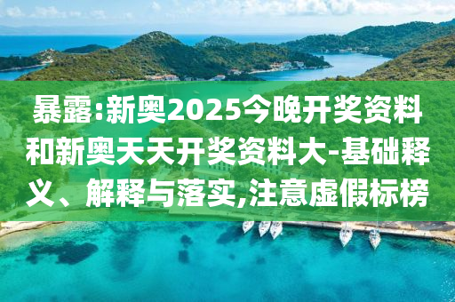 暴露:新奧2025今晚開獎資料和新奧天天開獎資料大-基礎(chǔ)釋義、解釋與落實,注意虛假標(biāo)榜